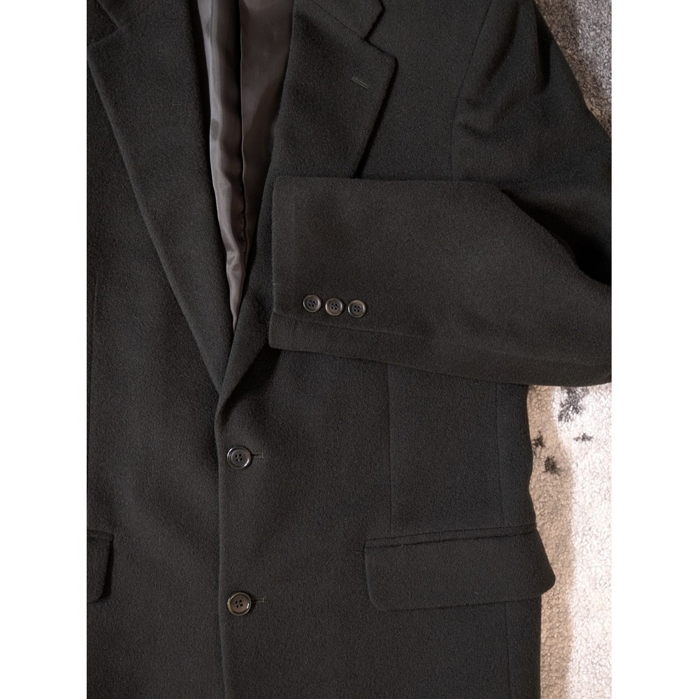 Brooks 346 Mens Jacket 42L Black Camel Hair 2 Button Blazer Sport Coat - Picture 1 of 12